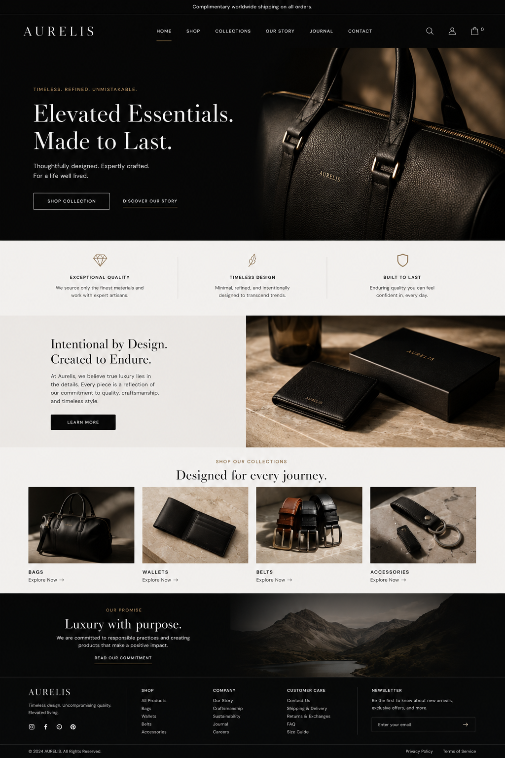 Premium brand website design mockup